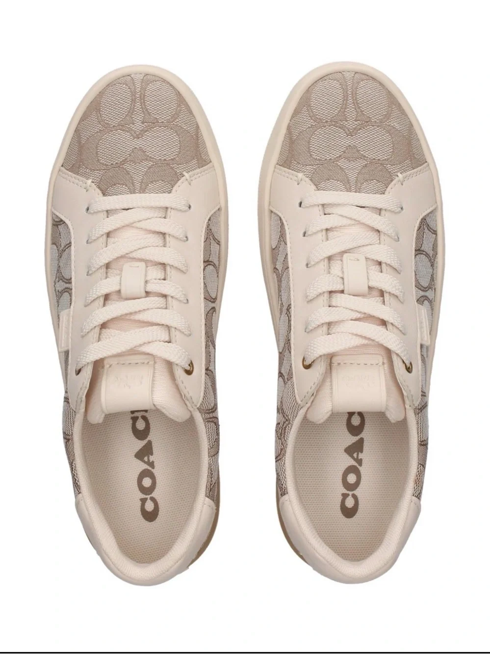 Coach Lowline Jacquard Sneakers Stone Chalk Women’s 7.5B With‎ Box
